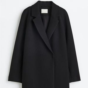 H&M, Double Breasted, long women’s coat. Size Large with oversized fit.